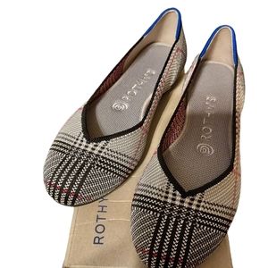Rothy The Flat Grey Glen Plaid women's shoes size 7 New in box